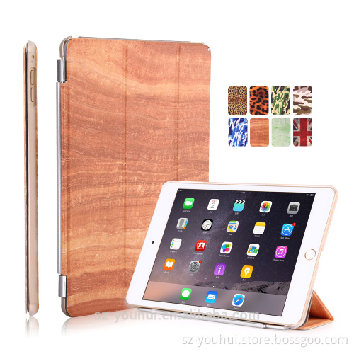 8 Colors Soft Leopard Camouflage Wood UK PU Leather Case Smart Magnetic Flip Cover for iPad Air 2